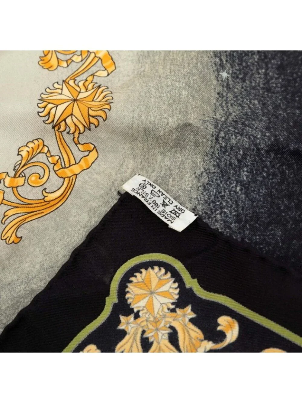 Hermes Carre 42 Cosmos Scarf Black Multicolor Silk